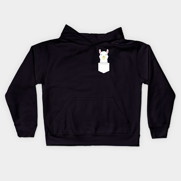 Brest Pocket Alpaca Kids Hoodie by Imutobi